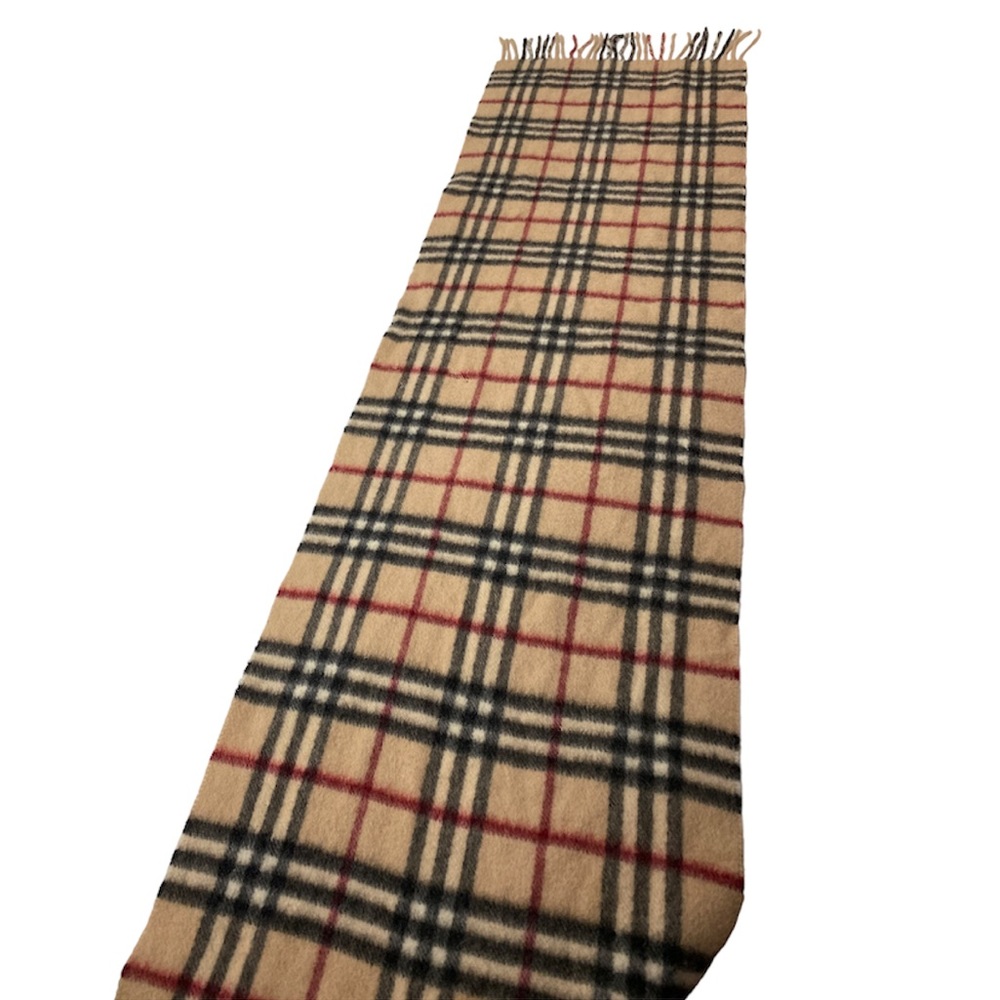 Burberry Fringe Scarf Classic Plaid Vintage Unisex Womens Mens Burberry Scarf - Picture 6 of 16